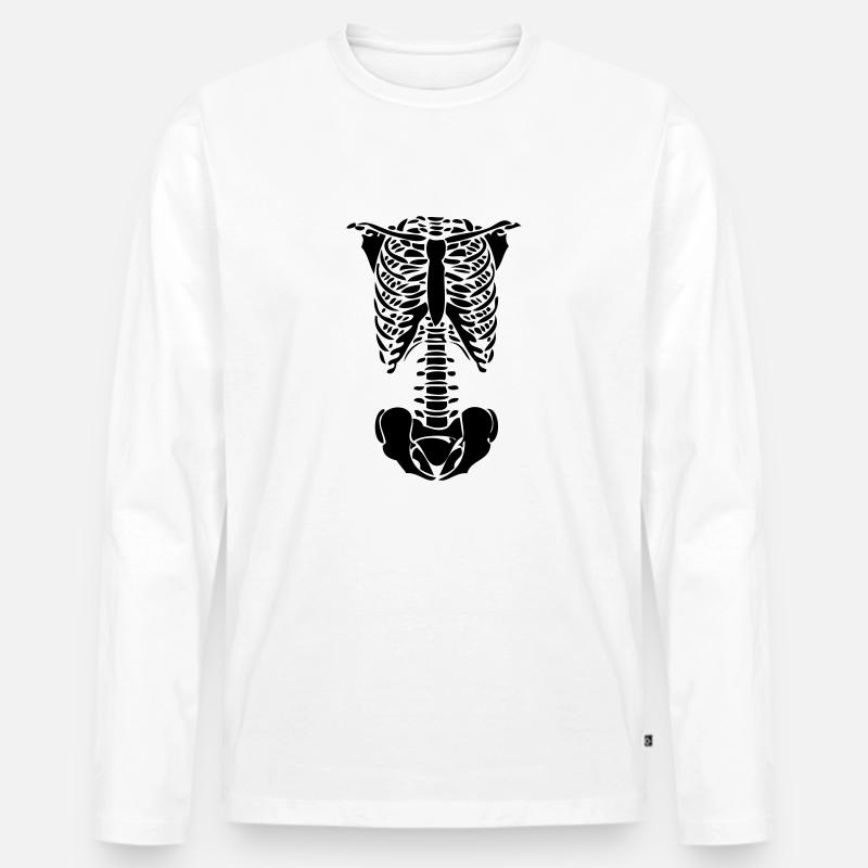Skelett - Männer Premium Bio Langarmshirt - Weiß