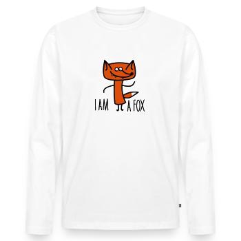 Ich bin ein Fuchs - Männer Premium Bio Langarmshirt - Weiß - Vorne - Nico (187cm)
