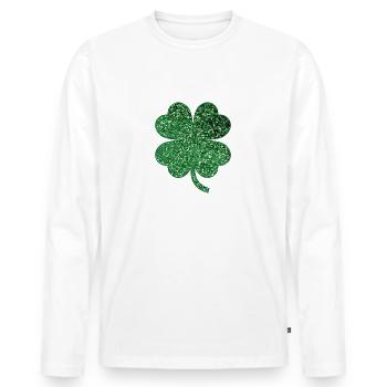 St.Patrick's Day, Ireland, Ireland, Klee,Glitter - Men's Premium Organic Long Sleeve Shirt - white - Front - Nico (187cm)