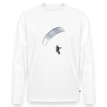 Paragleiter Bleistift - Männer Premium Bio Langarmshirt - Weiß - Vorne - Nico (187cm)