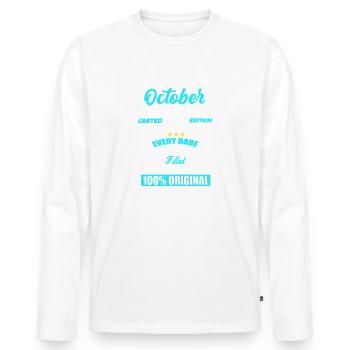 Octobre 1962 - Cadeau du 60e anniversaire. Légende. - T-shirt manches longues Premium bio Homme - blanc - Devant - Nico (187cm)