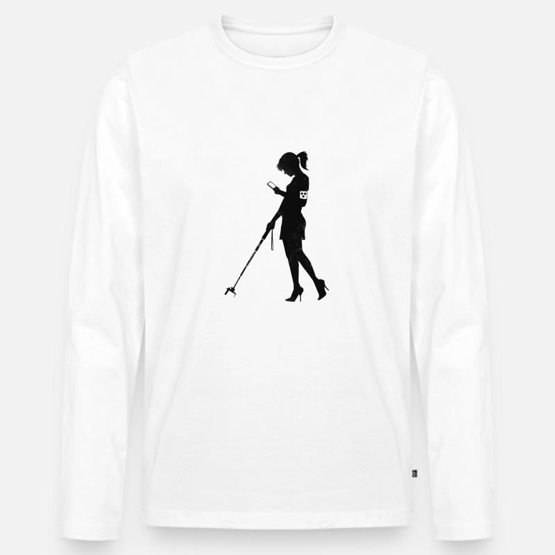 Smombie - Männer Premium Bio Langarmshirt - Weiß