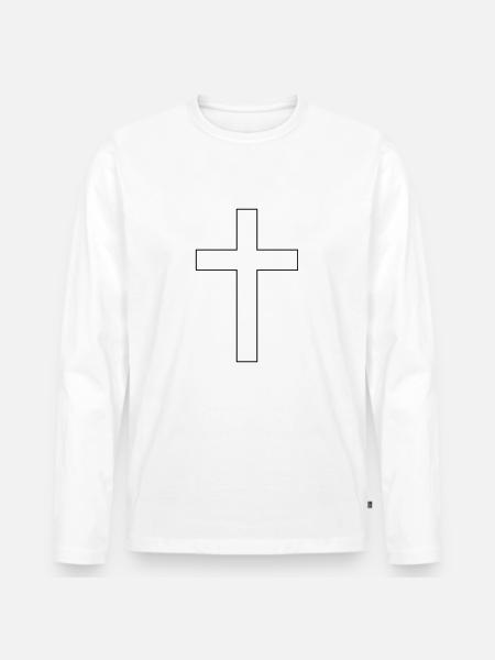 Cross Christianity - Men's Premium Organic Long Sleeve Shirt - white