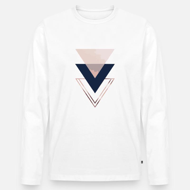 Dreiecke rose - Männer Premium Bio Langarmshirt - Weiß