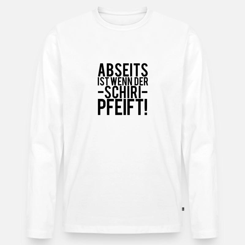 Abseits wenn der Schiri Pfeift - Männer Premium Bio Langarmshirt - Weiß