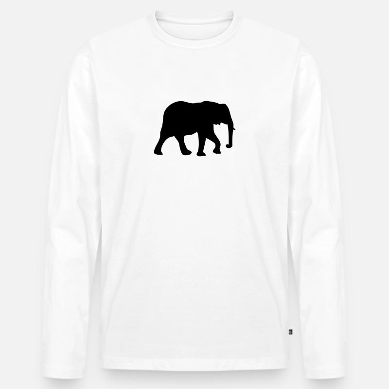 Elefant - Elephant - Männer Premium Bio Langarmshirt - Weiß