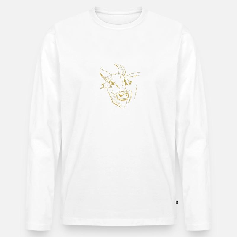 Illustrierte Designs mit Ochse - Männer Premium Bio Langarmshirt - Weiß