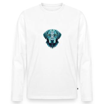 Cool Blue Labrador Retriever Dog - T-shirt manches longues Premium bio Homme - blanc - Devant - Nico (187cm)