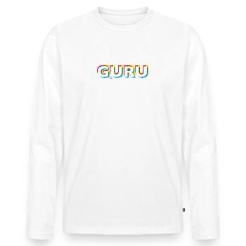 Guru - I am your inspiration, your way - Men's Premium Organic Long Sleeve Shirt - white - Front - Nico (187cm)