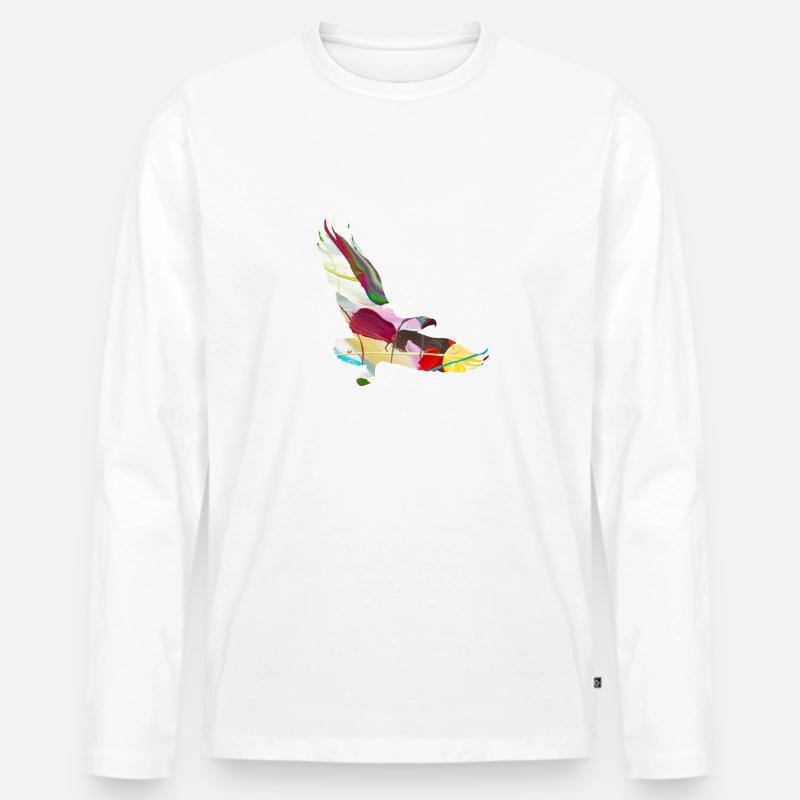 Adler, Graffiti, Malerei, bunt, vogel - Männer Premium Bio Langarmshirt - Weiß