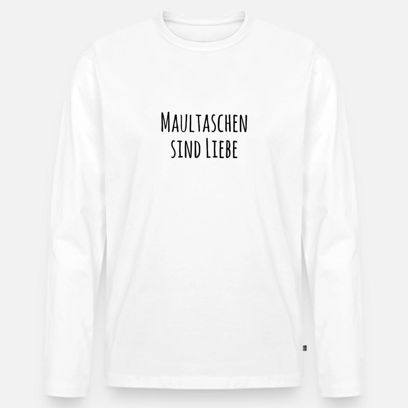 Maultaschen sind Liebe - Männer Premium Bio Langarmshirt - Weiß
