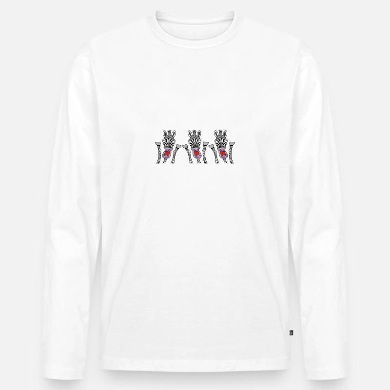 Zebra, oh, Happy day! - Männer Premium Bio Langarmshirt - undefined