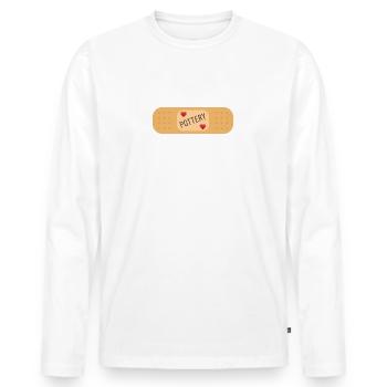 Poterie Poterie - T-shirt manches longues Premium bio Homme - blanc - Devant - Nico (187cm)