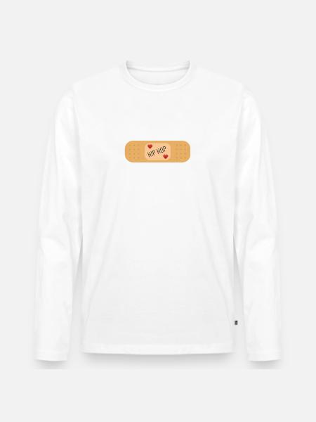 Hip hop Tanz Musik - Männer Premium Bio Langarmshirt - Weiß