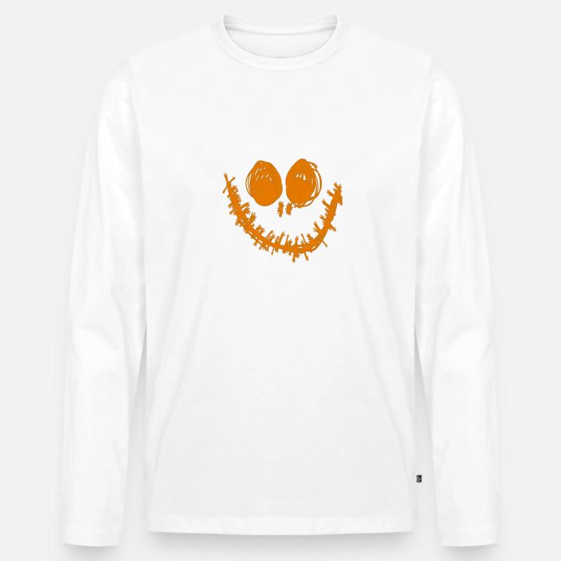 Jack o'lantern, Monster, Gesicht, halloween - Männer Premium Bio Langarmshirt - Weiß