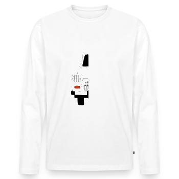 Trabi Schatten -  Shadow - T-shirt manches longues Premium bio Homme - blanc - Devant - Nico (187cm)
