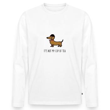Its not my cup of tea - Men's Premium Organic Long Sleeve Shirt - white - Front - Nico (187cm)