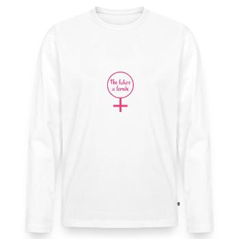 the future is female - T-shirt manches longues Premium bio Homme - blanc - Devant - Nico (187cm)