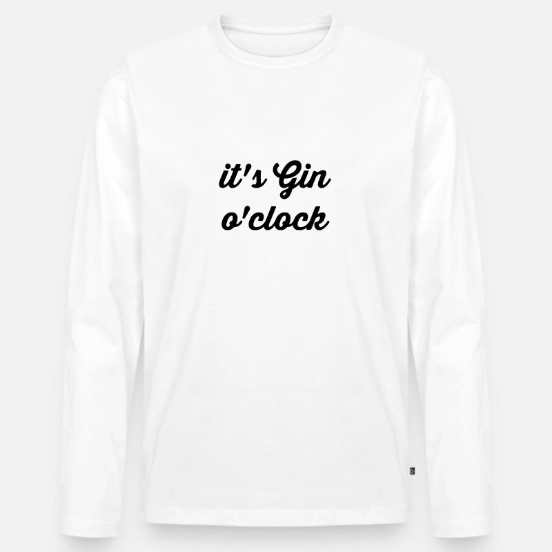 it's Gin o'clock Alkohol - Männer Premium Bio Langarmshirt - Weiß