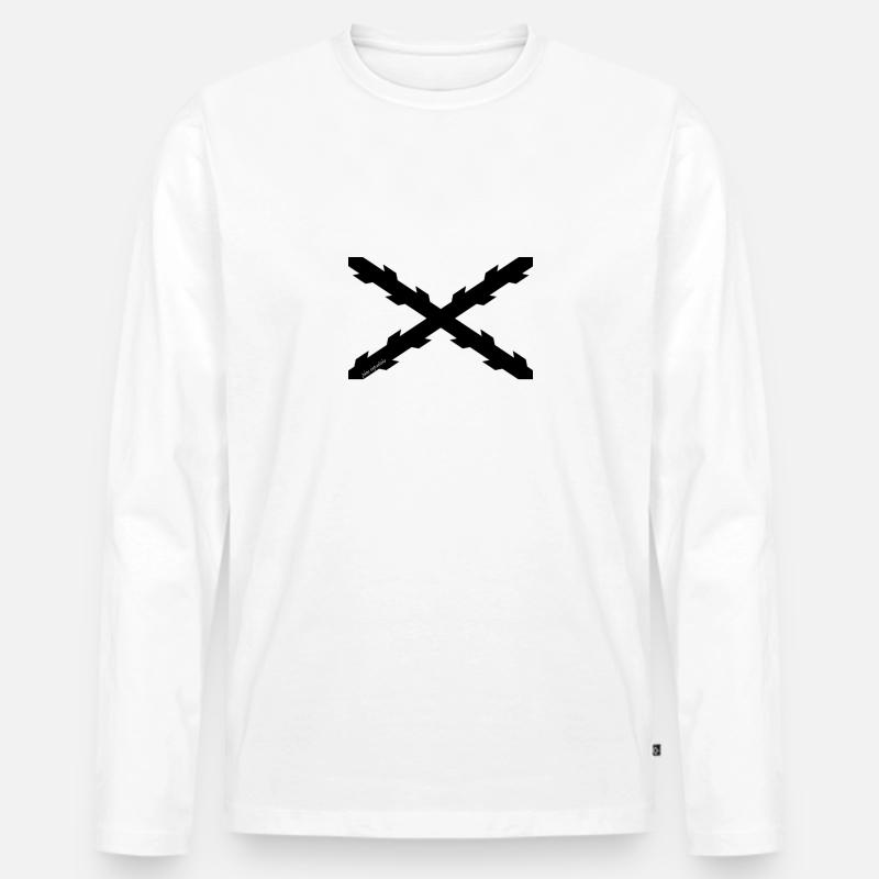 Schwarzer Picaesp - Männer Premium Bio Langarmshirt - Weiß
