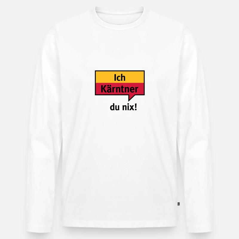 Ich Kärntner – du nix - Männer Premium Bio Langarmshirt - Weiß