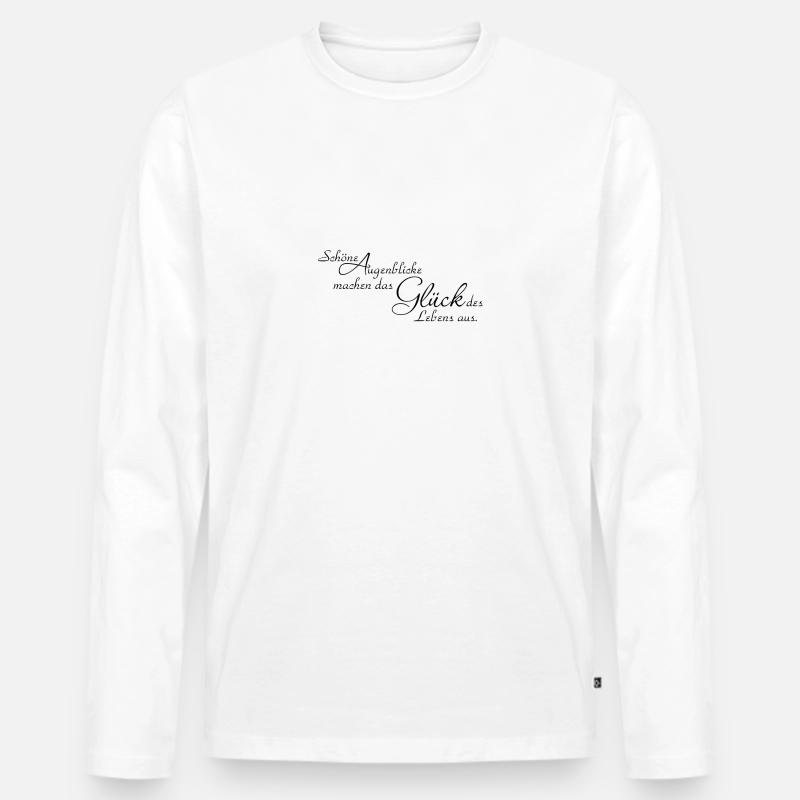 Schöne Augenblicke der Lebens - Männer Premium Bio Langarmshirt - Weiß