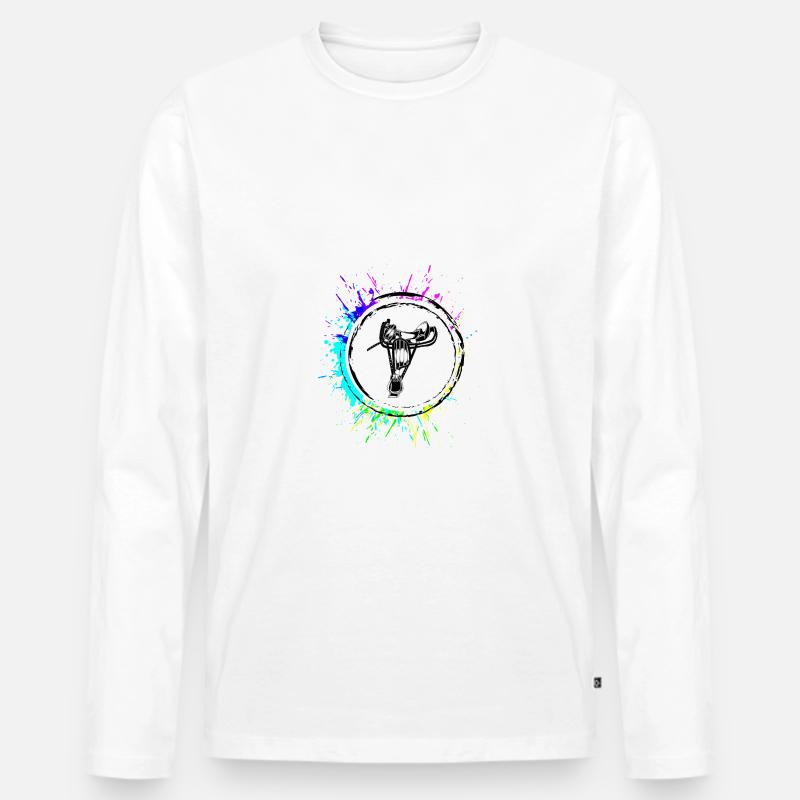 Sattel Symbol - Männer Premium Bio Langarmshirt - Weiß