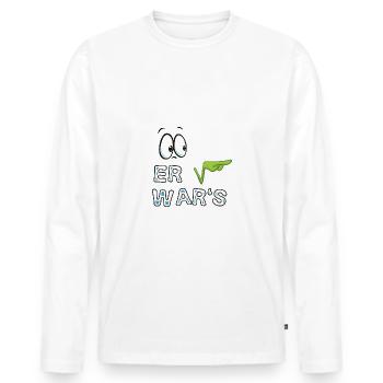 Er wars Sie wars - Männer Premium Bio Langarmshirt - Weiß - Vorne - Nico (187cm)