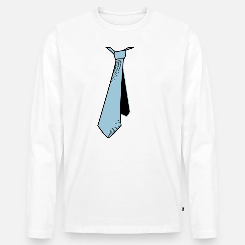 Krawatte Schatten Bewegung - Männer Premium Bio Langarmshirt - Weiß