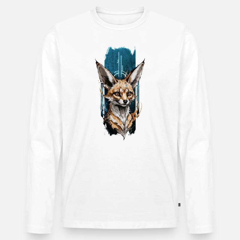 Wüsten-Sprite: Fennec Fox - Männer Premium Bio Langarmshirt - Weiß