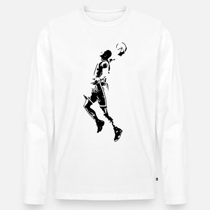 Basketball - Männer Premium Bio Langarmshirt - Weiß