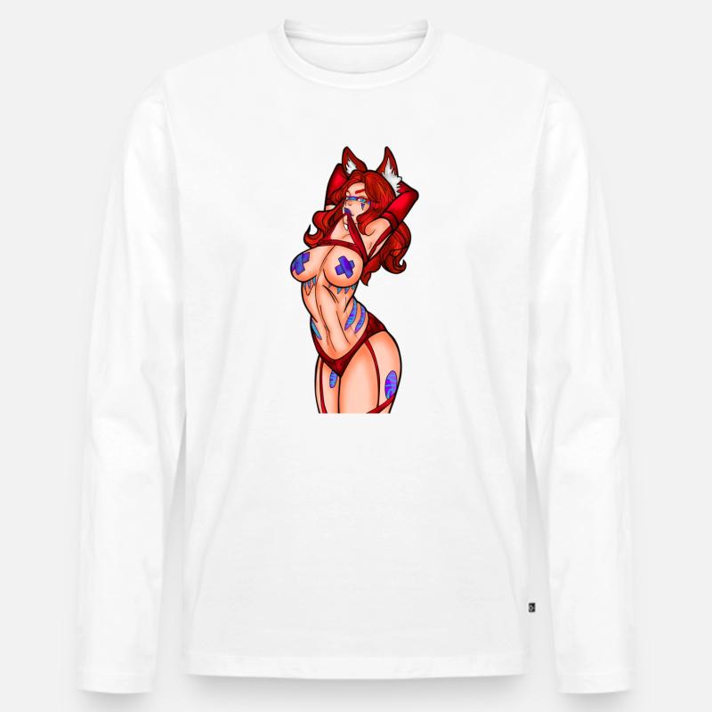 Phönix-Wut - Männer Premium Bio Langarmshirt - Weiß