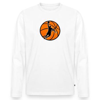 Basketball Power Dunk  - Männer Premium Bio Langarmshirt - Weiß - Vorne - Nico (187cm)