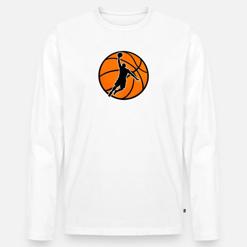 Basketball Power Dunk  - Männer Premium Bio Langarmshirt - Weiß