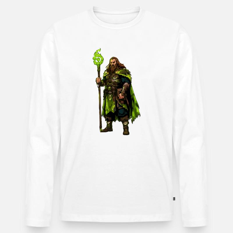 Wikinger Krieger - Männer Premium Bio Langarmshirt - Weiß