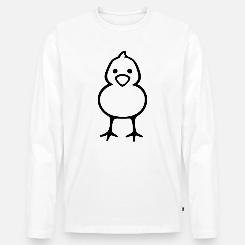 Chick - Männer Premium Bio Langarmshirt - Weiß
