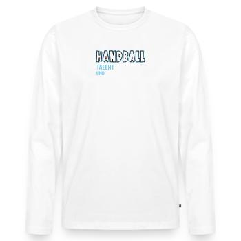 Handballer Papa Handball Bester Vater Geburtstag - Männer Premium Bio Langarmshirt - Weiß - Vorne - Nico (187cm)