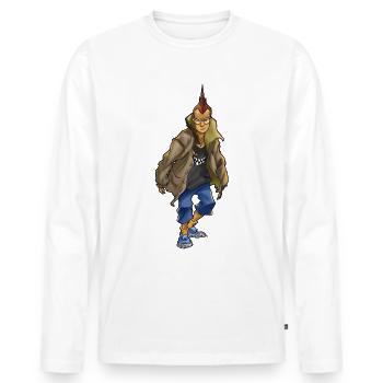 Die Wilden Kerle Deniz Pose - Männer Premium Bio Langarmshirt - Weiß - Vorne - Nico (187cm)