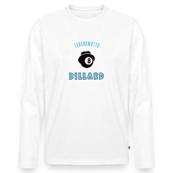 Billard Billardspieler Billardfan Billardspiel - Männer Premium Bio Langarmshirt - Weiß - Vorne - Nico (187cm)