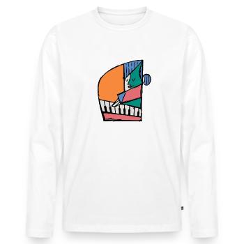Pianist - Men's Premium Organic Long Sleeve Shirt - white - Front - Nico (187cm)
