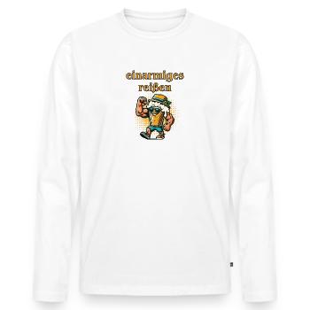 Beer boy one-armed snatch - Men's Premium Organic Long Sleeve Shirt - white - Front - Nico (187cm)