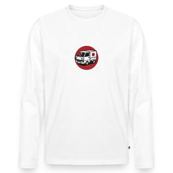 Life in the Kei Lane Compact Japanese Vehicle - Men's Premium Organic Long Sleeve Shirt - white - Front - Nico (187cm)