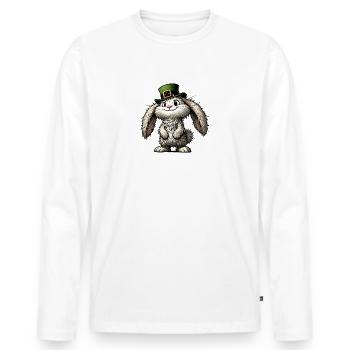 irish Bunny Leprechaun Style Social Media - Männer Premium Bio Langarmshirt - Weiß - Vorne - Nico (187cm)