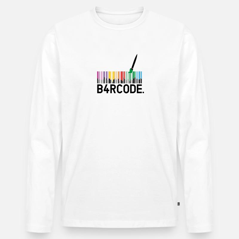 B4RCODE. Painted black - Männer Premium Bio Langarmshirt - Weiß