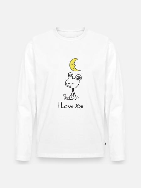 Ich wache über dich - Männer Premium Bio Langarmshirt - Weiß