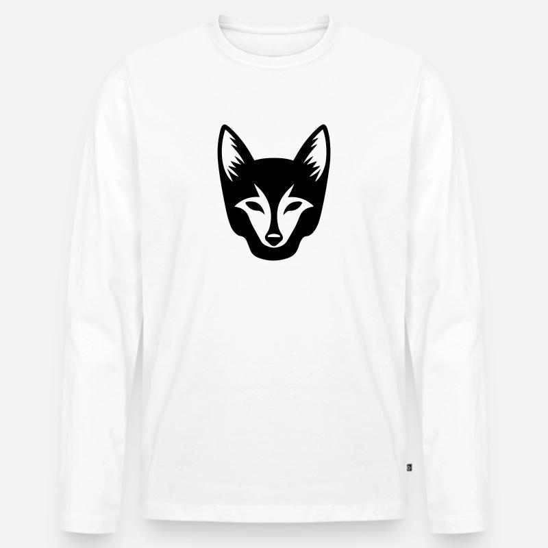 Fuchs - Männer Premium Bio Langarmshirt - Weiß