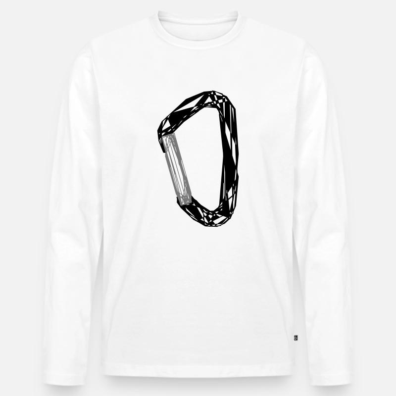 Karabiner - Männer Premium Bio Langarmshirt - Weiß