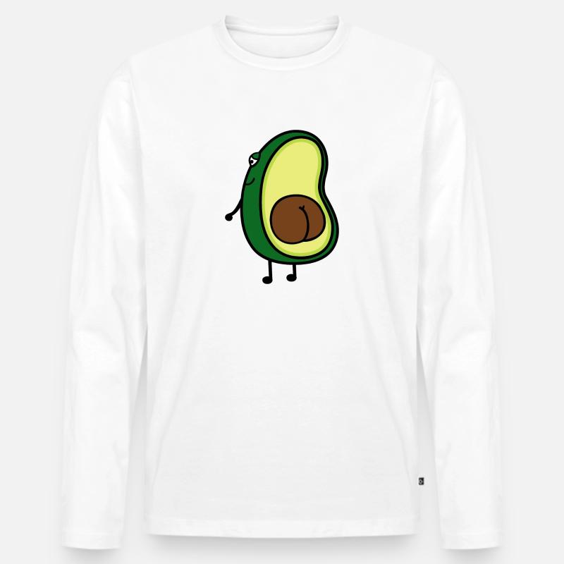 Avocado - Männer Premium Bio Langarmshirt - Weiß