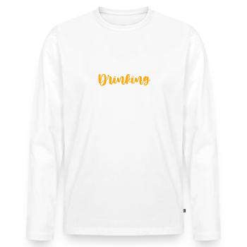 Croatia Drinking Team - Men's Premium Organic Long Sleeve Shirt - white - Front - Nico (187cm)