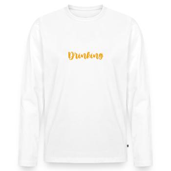 Suède Équipe de consommation d’alcool - T-shirt manches longues Premium bio Homme - blanc - Devant - Nico (187cm)